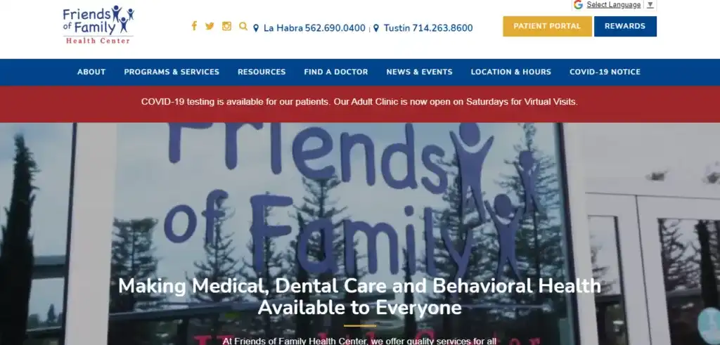 friends of family health center website